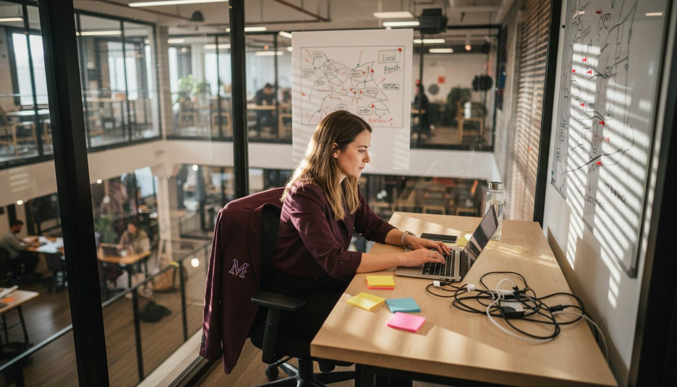 Marketing manager optimizing local ad campaign