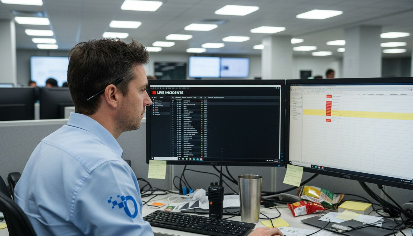 Analyst watching real-time employee monitoring data