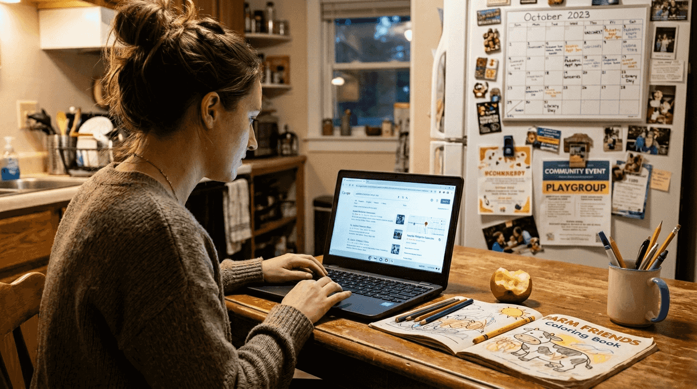 Patient searching healthcare services on laptop