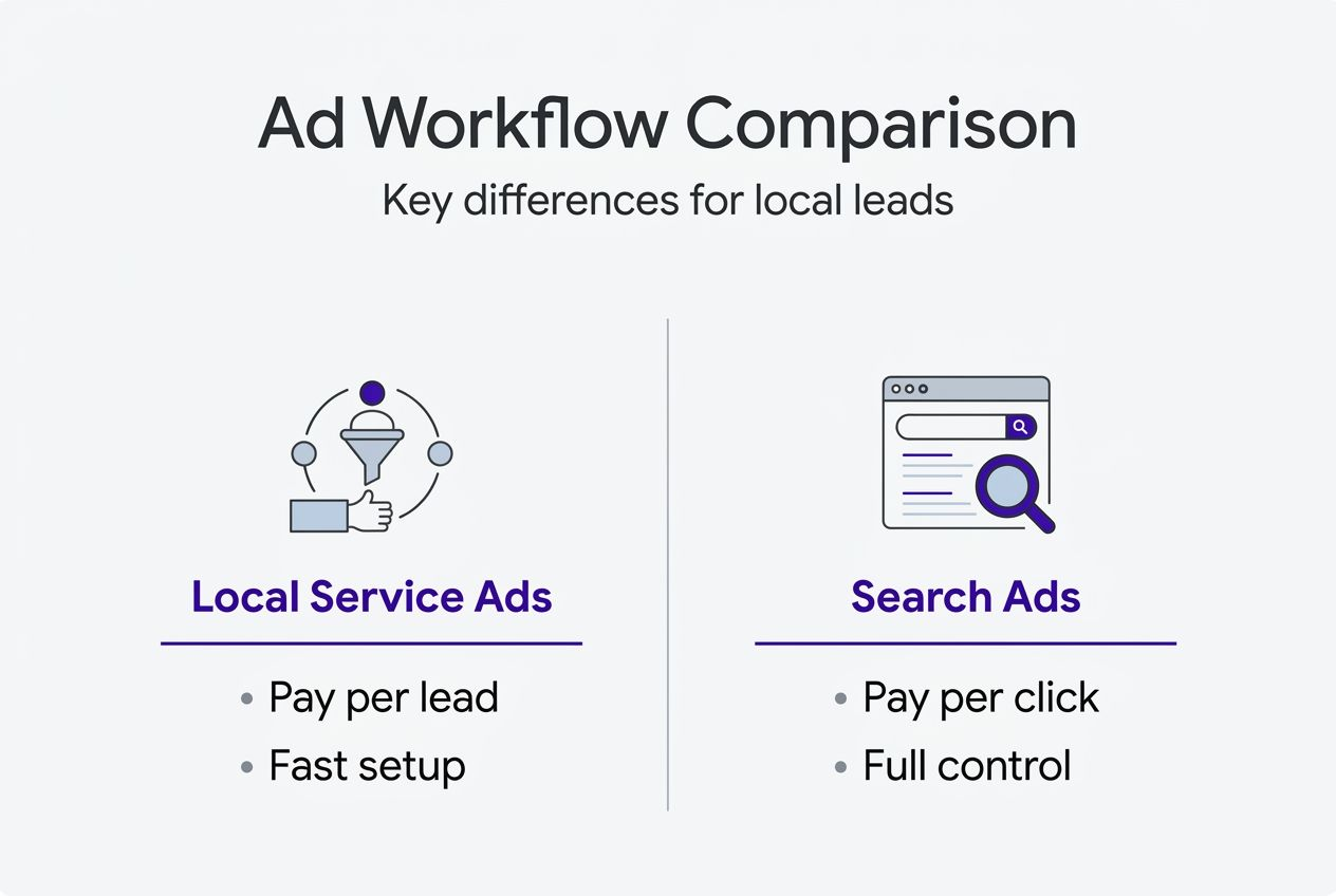 Infographic comparing local ads and search ads