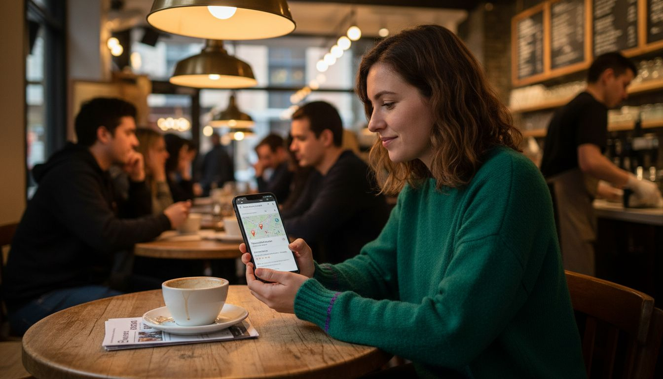 Customer checking local search map results