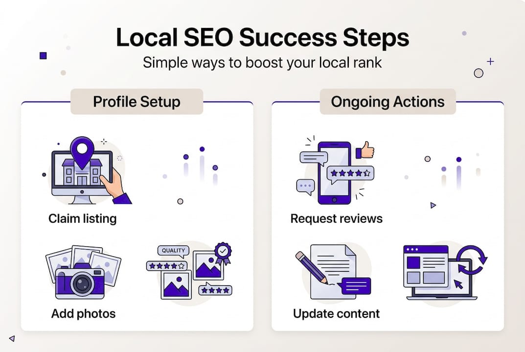 Infographic of local SEO key steps