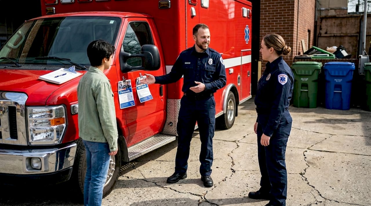 Paramedics recruiting new EMS candidate