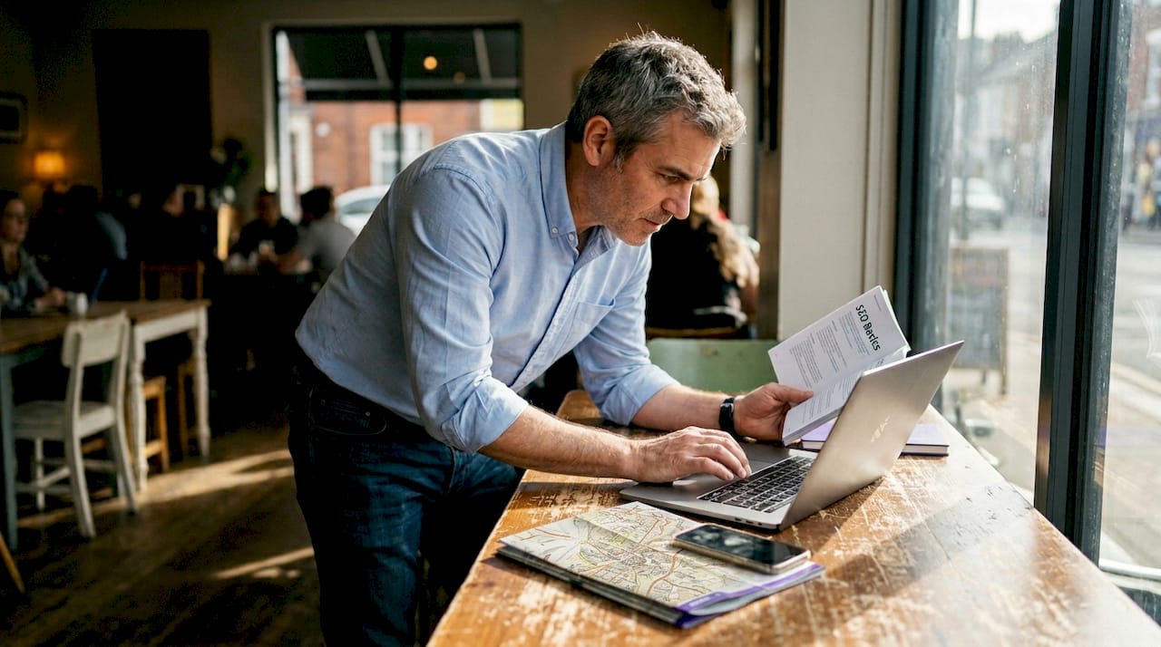 Business owner planning local SEO strategy