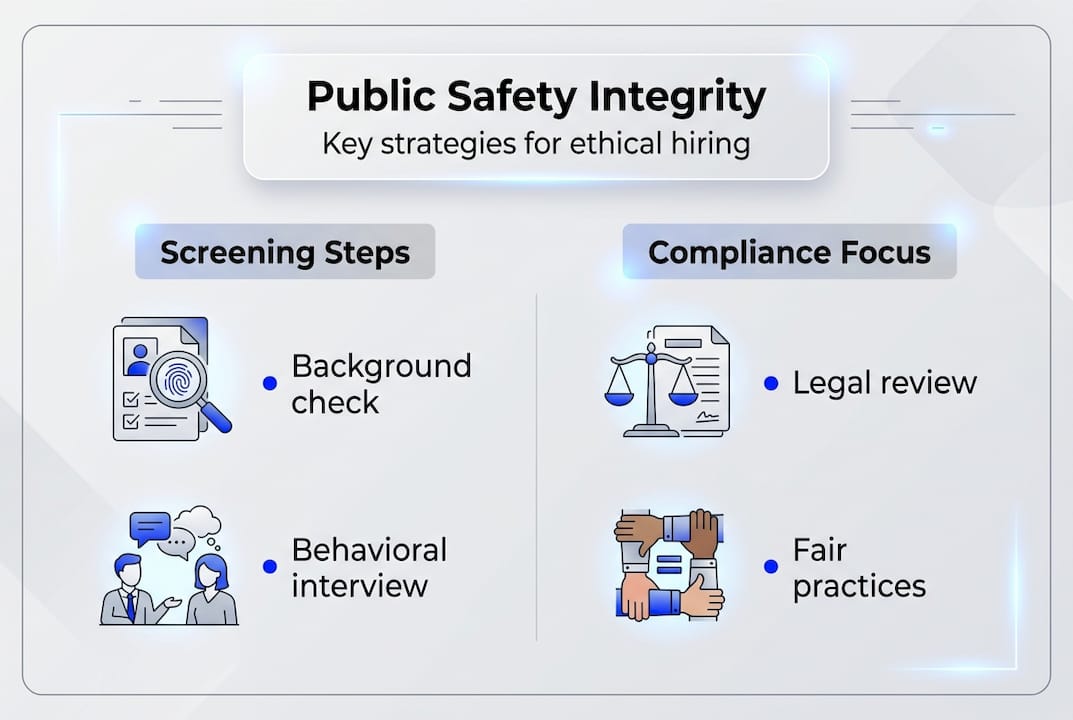 Infographic explaining integrity screening strategies