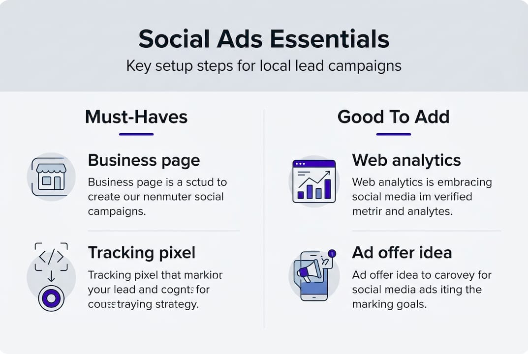Infographic lists social ad setup essentials