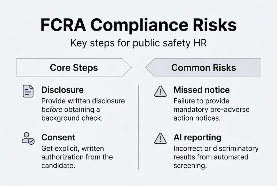 Infographic of FCRA risks and steps in HR