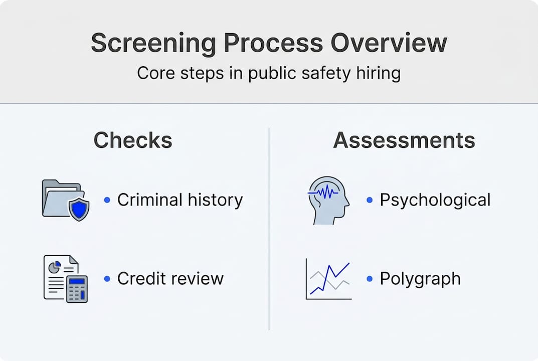 Infographic of law enforcement screening steps