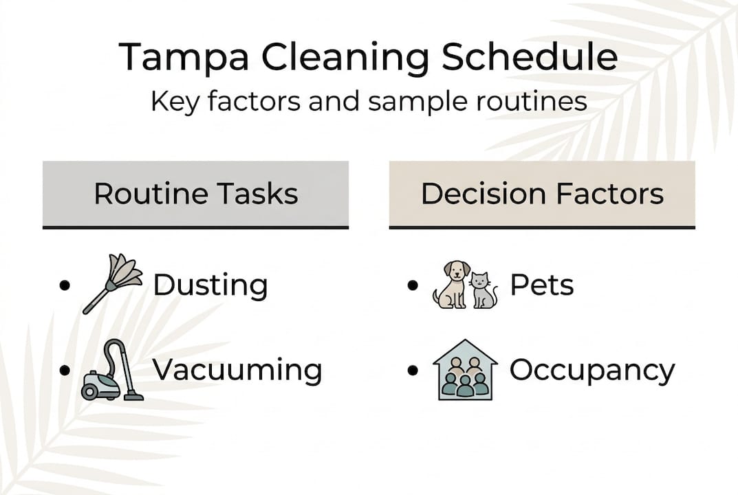 Infographic showing Tampa cleaning schedule factors