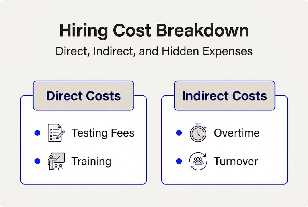 Infographic showing types of hiring costs