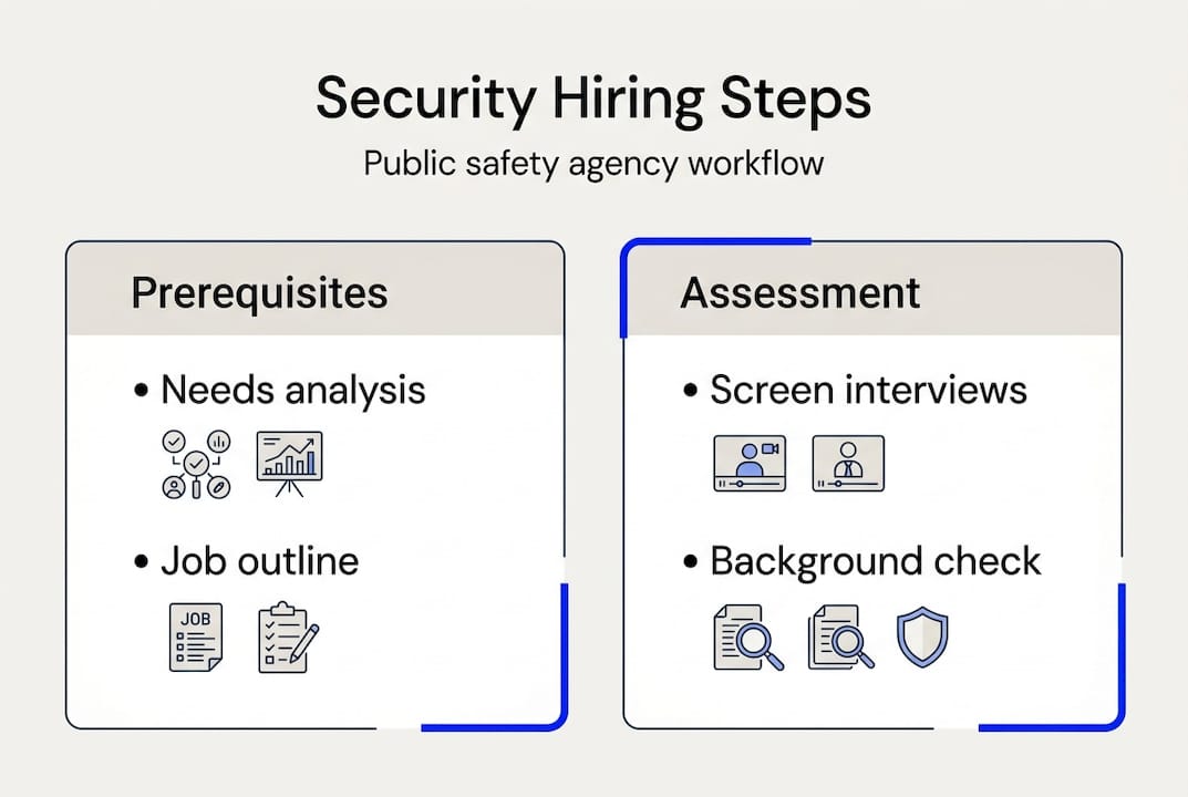 Infographic showing hiring process steps