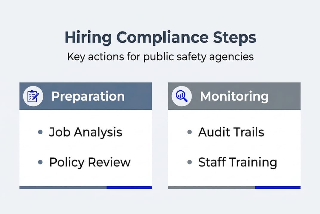 Infographic of hiring compliance process steps