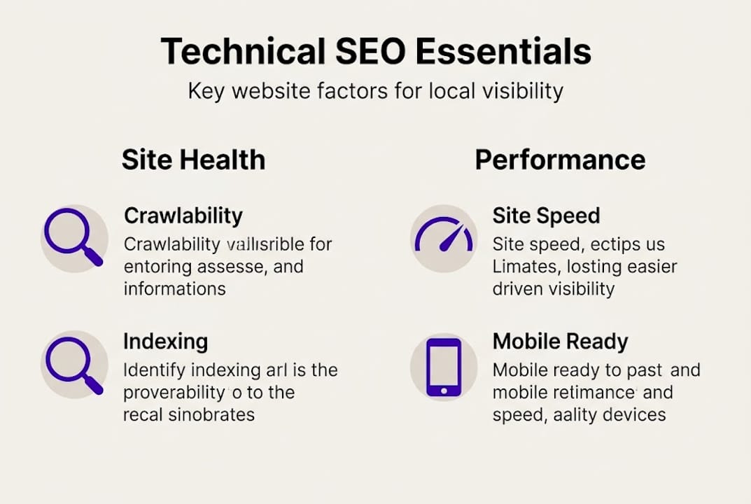 Infographic of technical SEO essentials for local