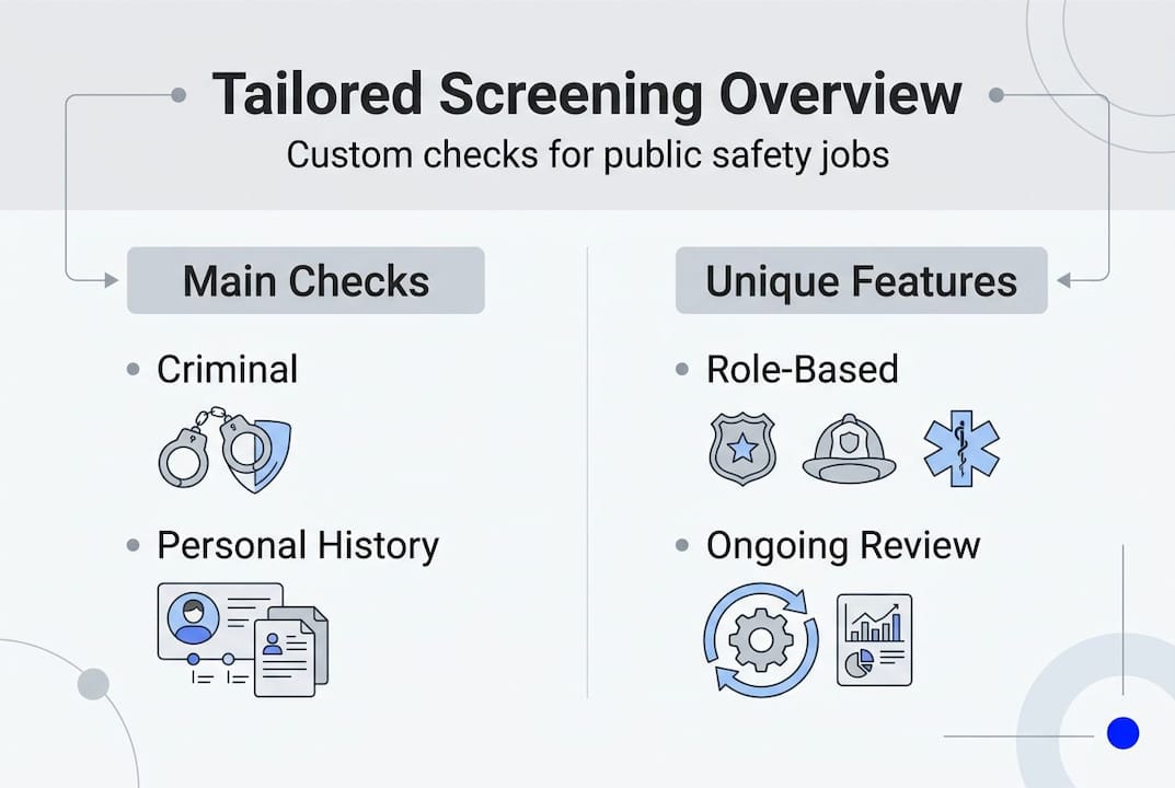 Infographic outlining tailored screening key elements