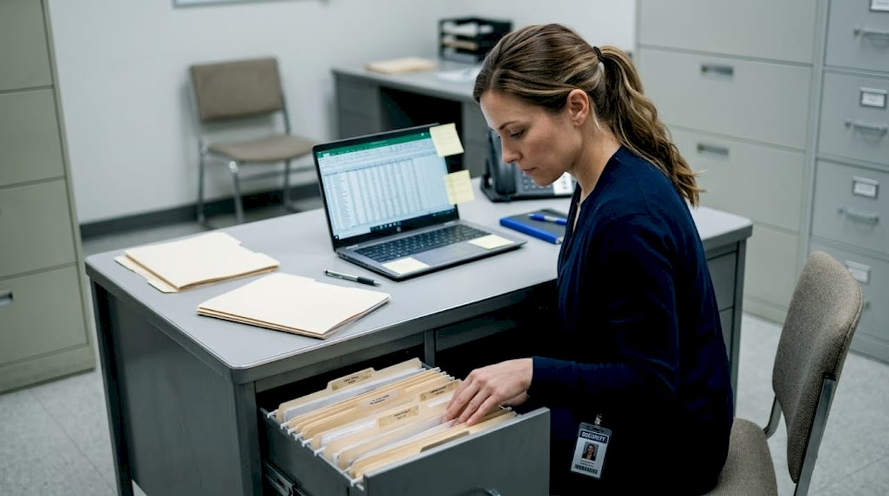 HR staff reviewing employee compliance records