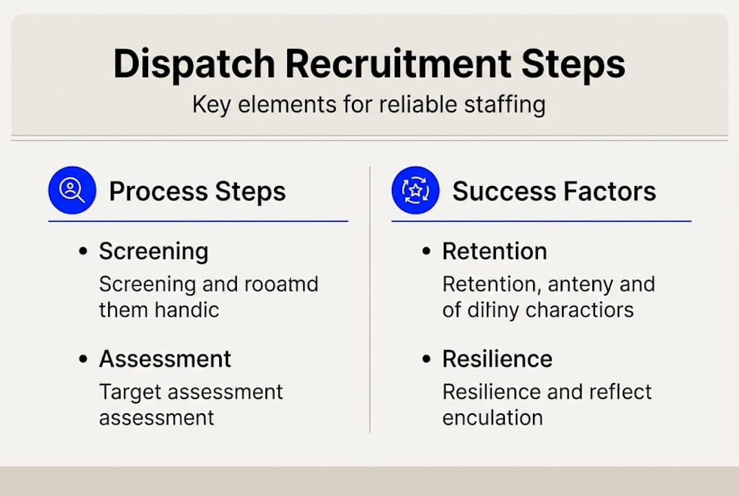 Infographic on key dispatch recruitment steps