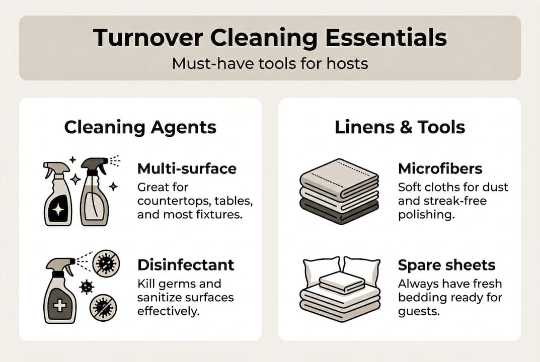 Infographic of rental cleaning supply essentials