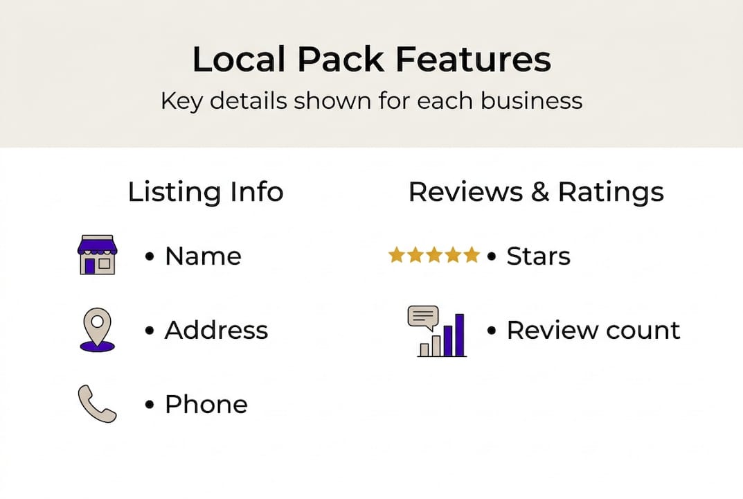 Infographic of Local Pack listing information