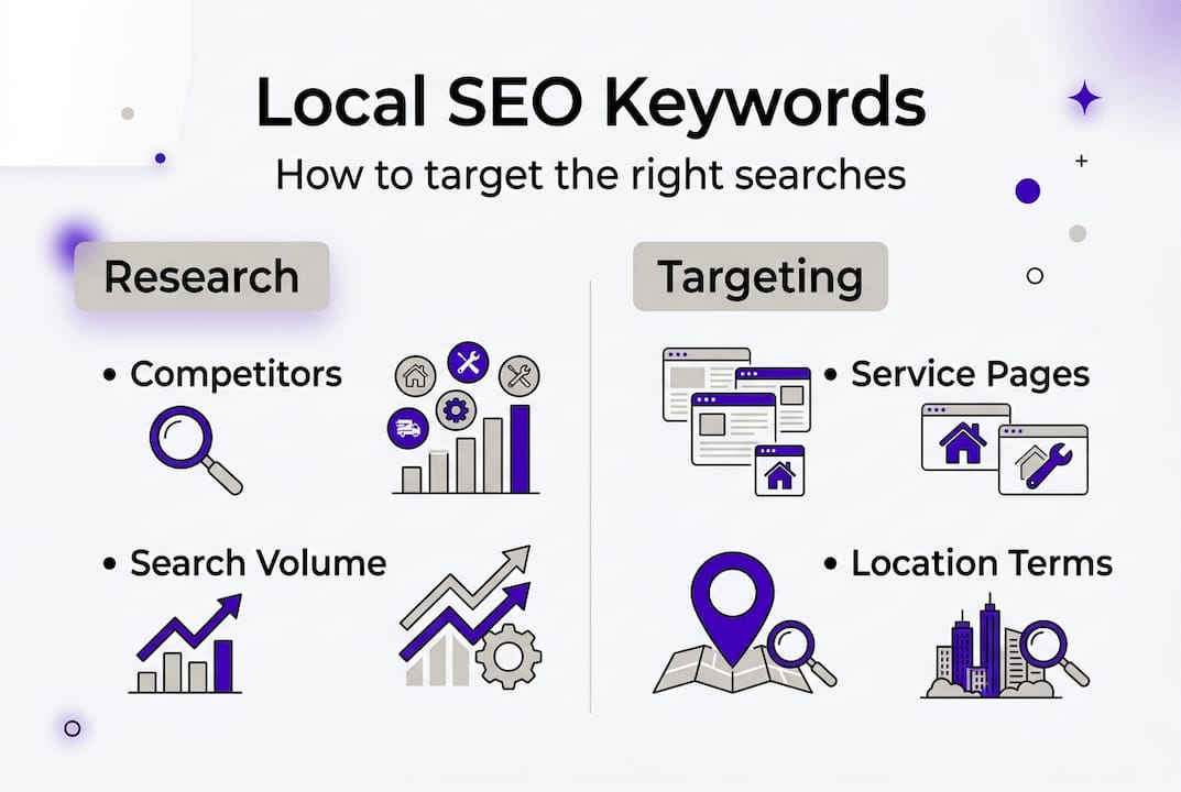 Infographic shows local SEO keyword process