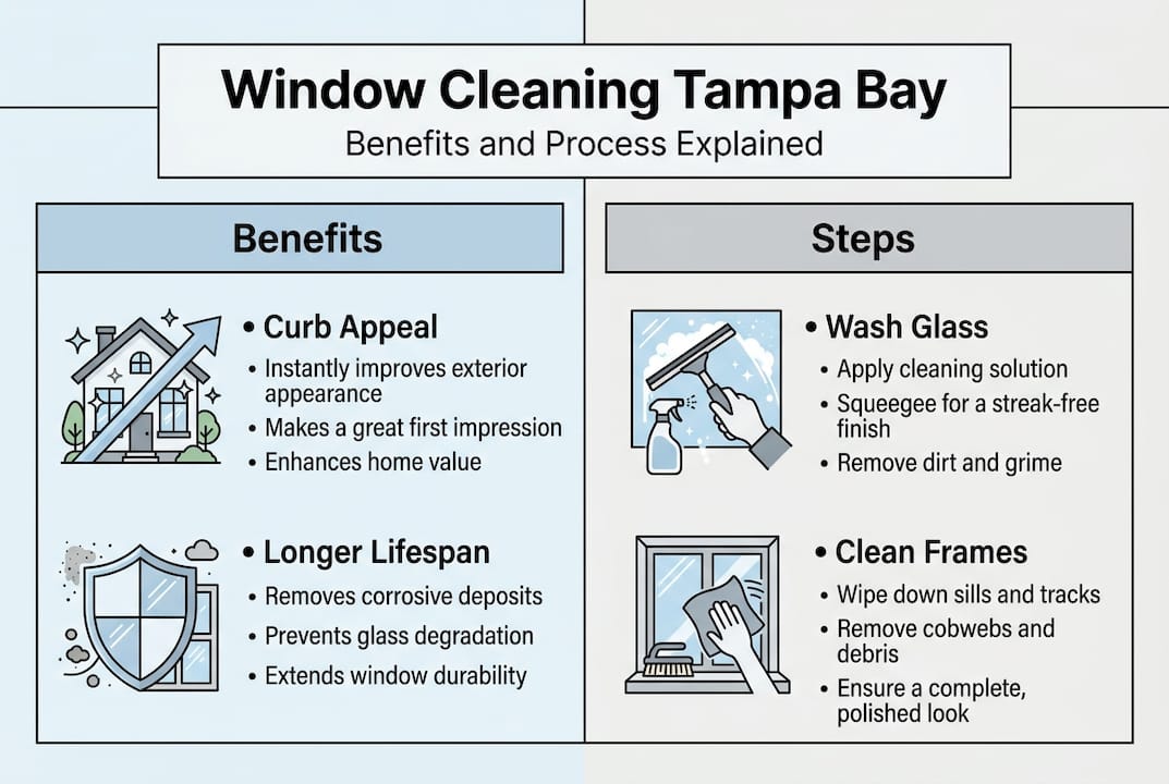 Infographic on Tampa window cleaning process and benefits
