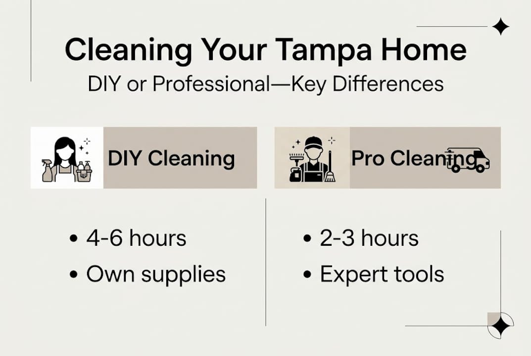 Infographic comparing DIY and professional cleaning
