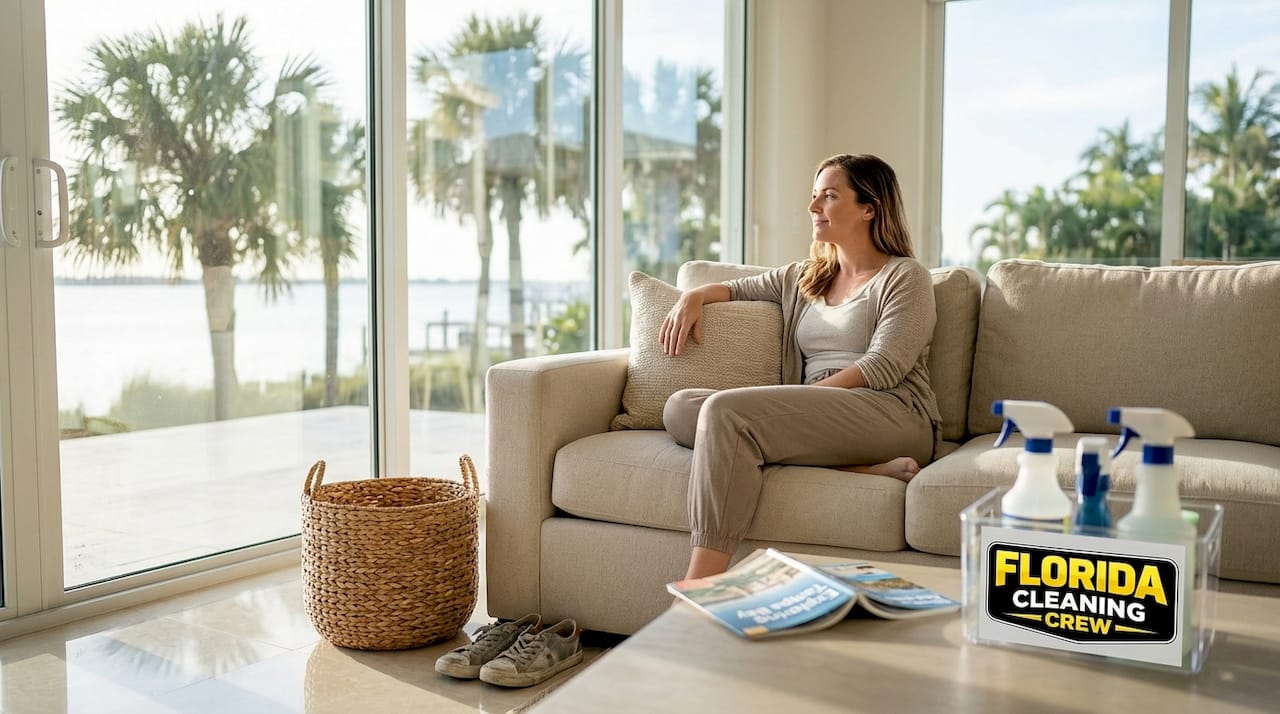 Guest enjoys view through clean windows