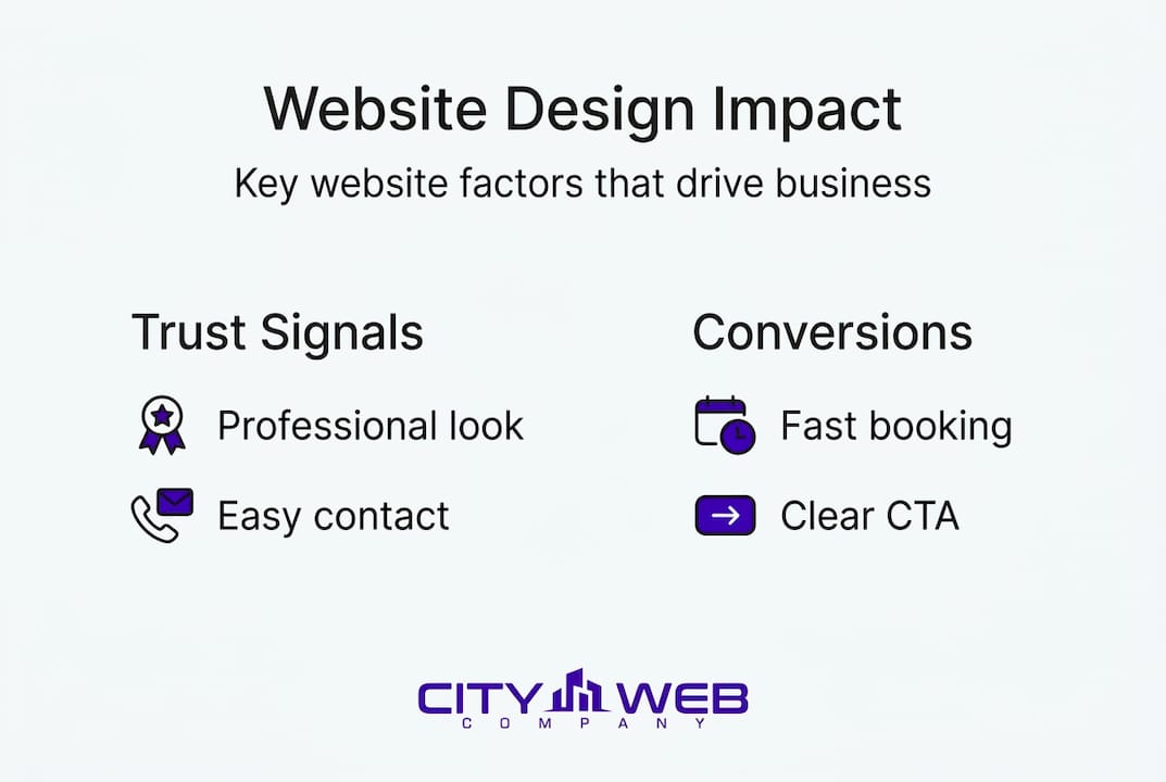 Infographic about website design benefits for business