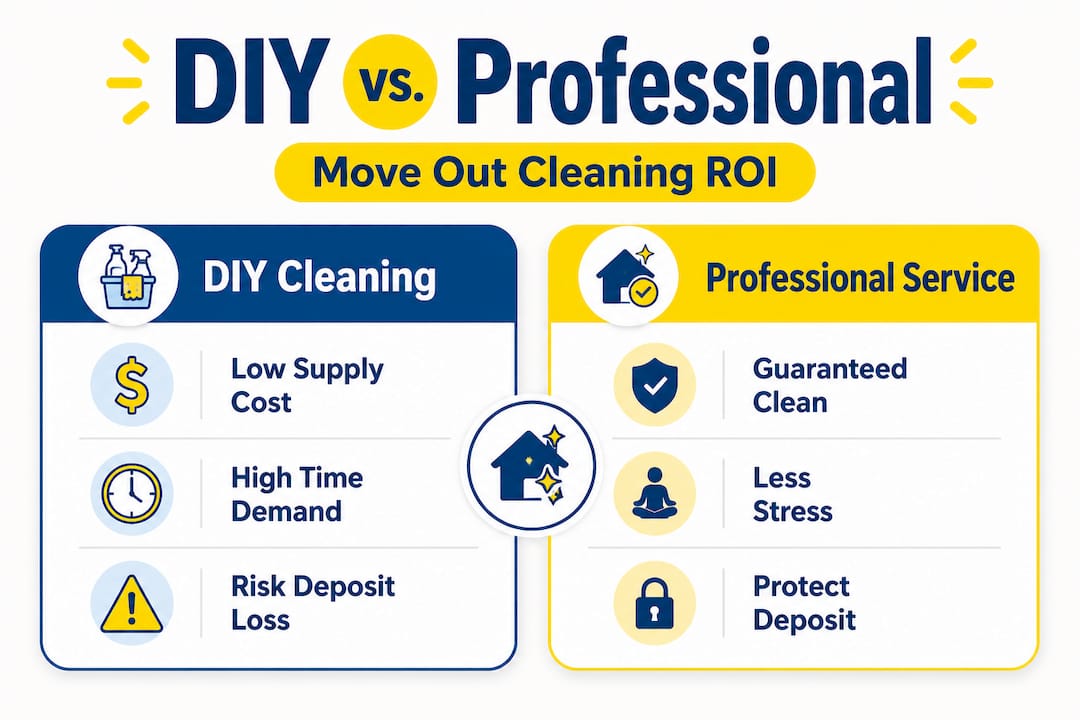 Infographic comparing DIY and professional cleaning ROI