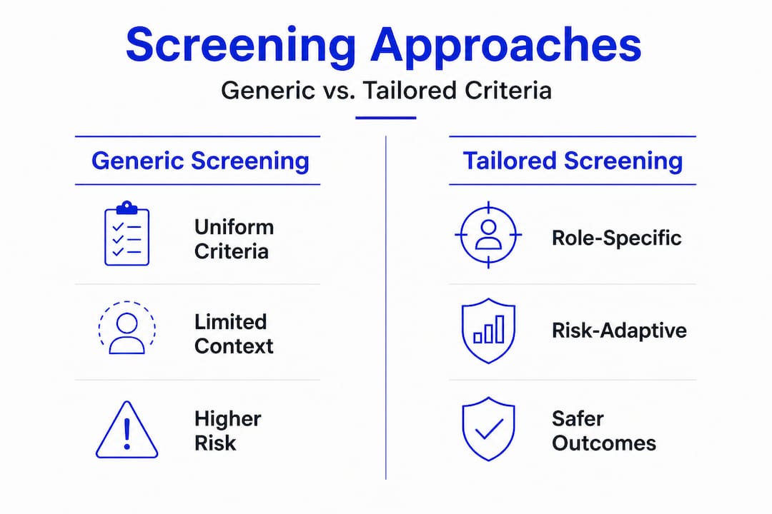 Infographic comparing generic and tailored screening