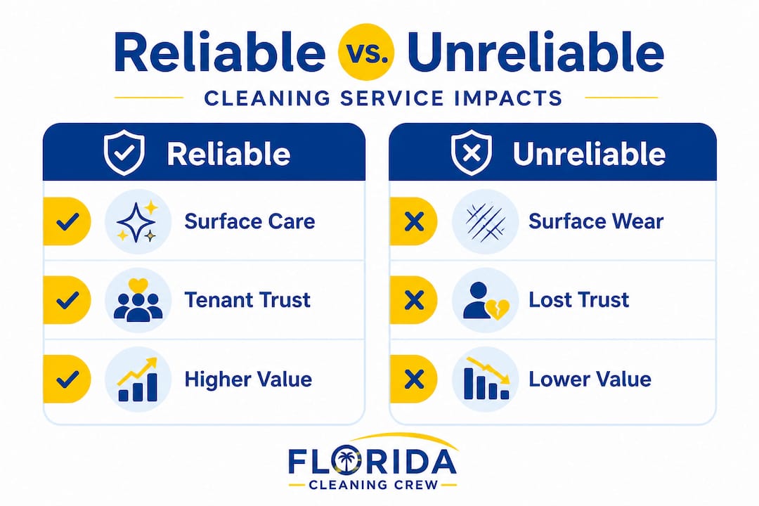 Reliable versus unreliable cleaning comparison chart