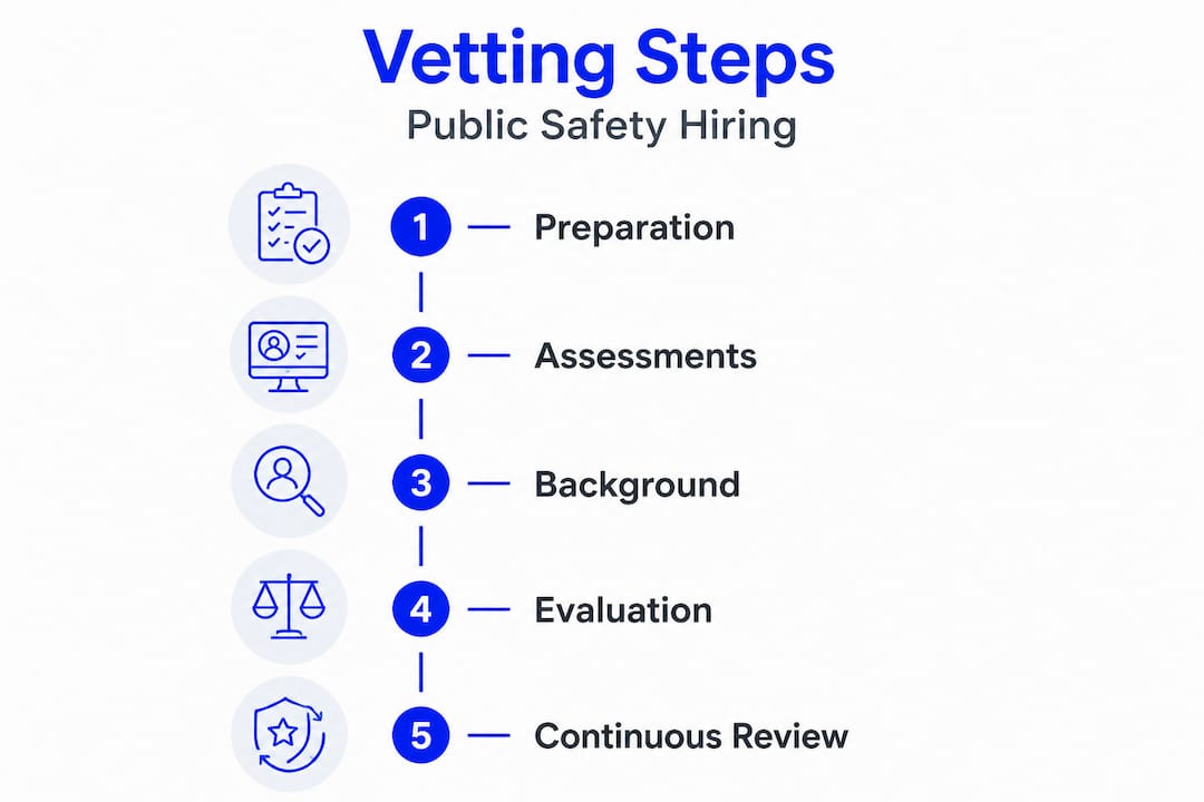 Infographic of public safety candidate vetting steps