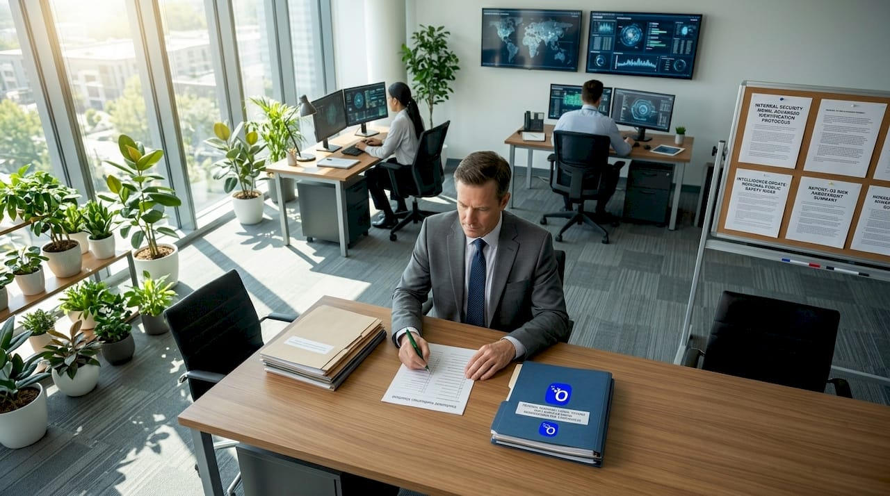HR specialist checks credential verification list
