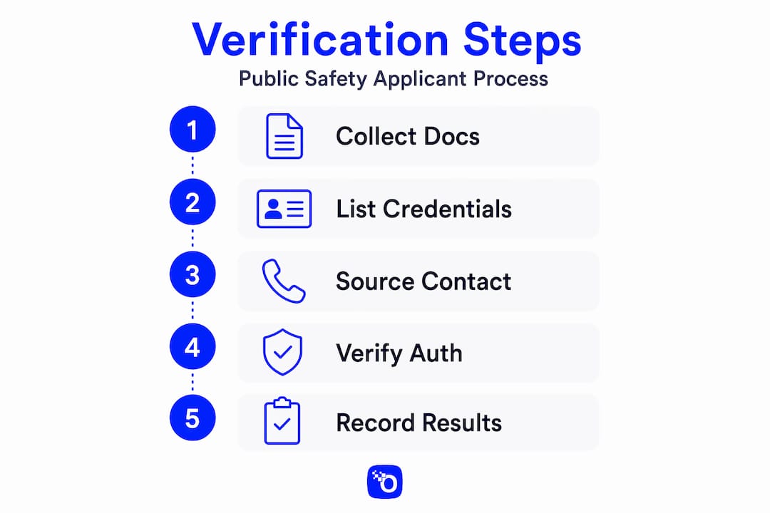 Infographic showing public safety credential verification steps