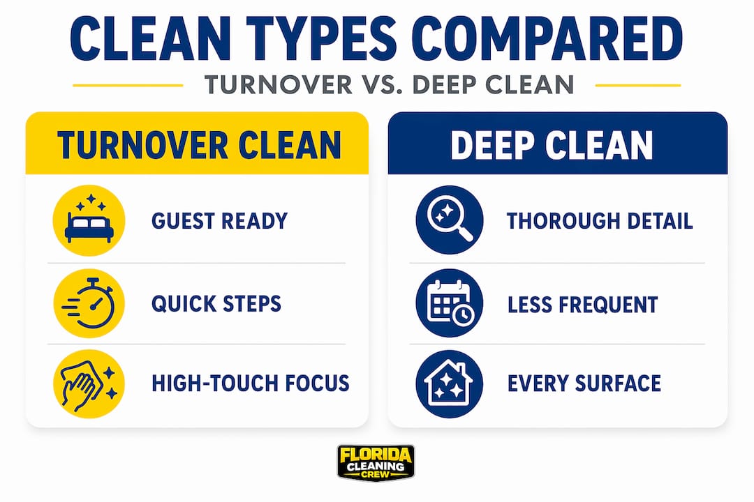 Infographic comparing turnover and deep cleaning