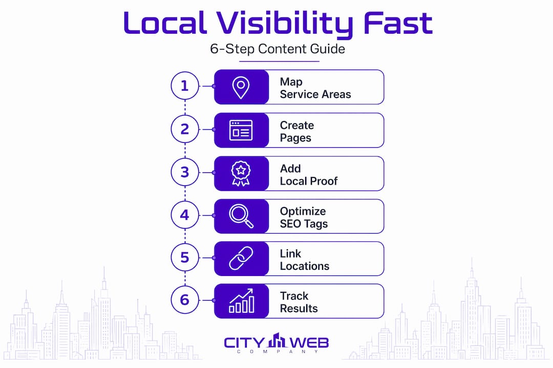 Infographic of six steps to boost local visibility