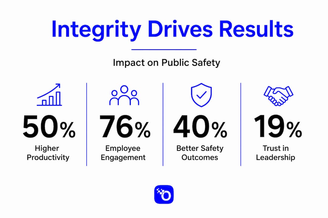 Infographic showing integrity’s impact with four key stats