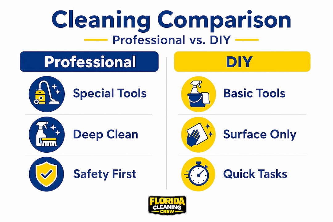 Infographic comparing professional and DIY appliance cleaning