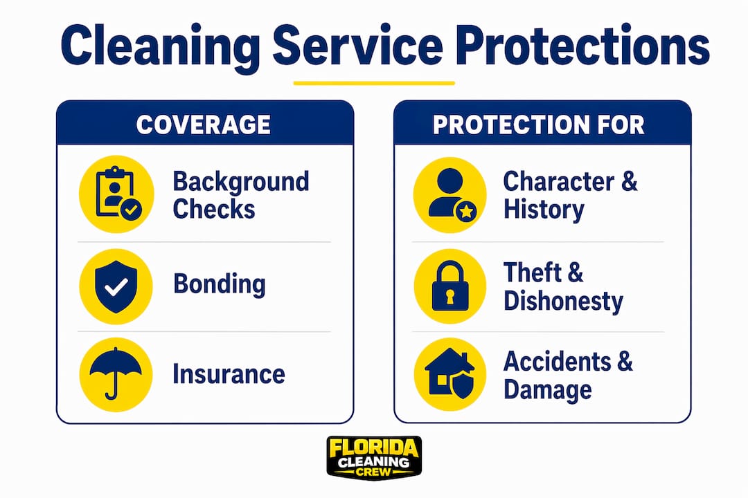 Infographic comparing background checks, bonding, and insurance