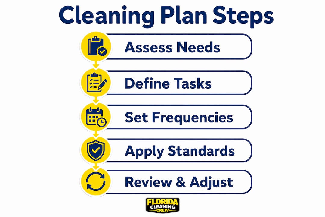 Infographic showing steps for customized cleaning plans