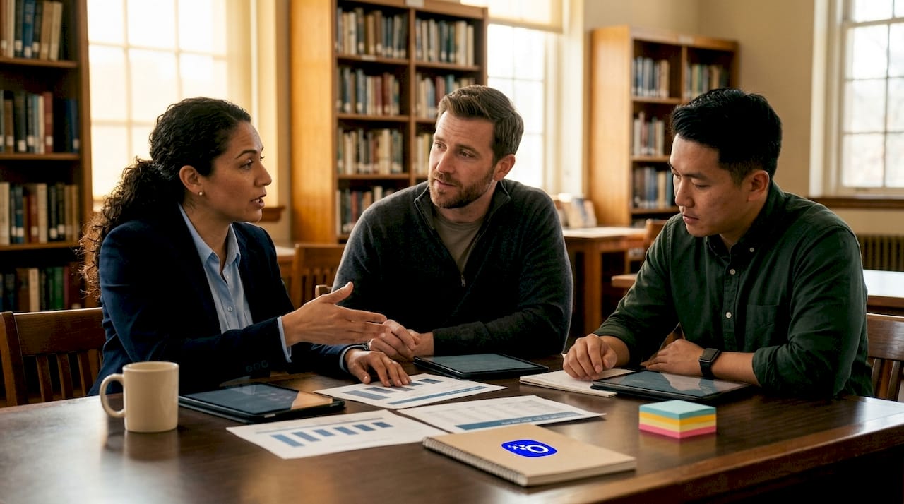 Team discussing public safety reputation