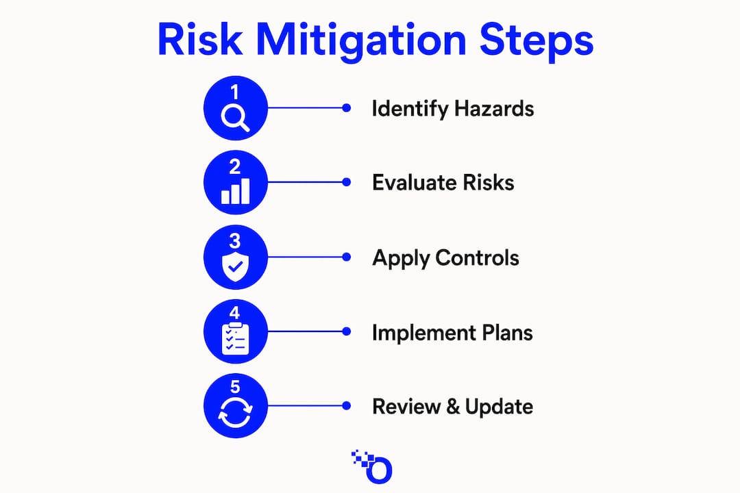 Infographic illustrating five key risk mitigation steps