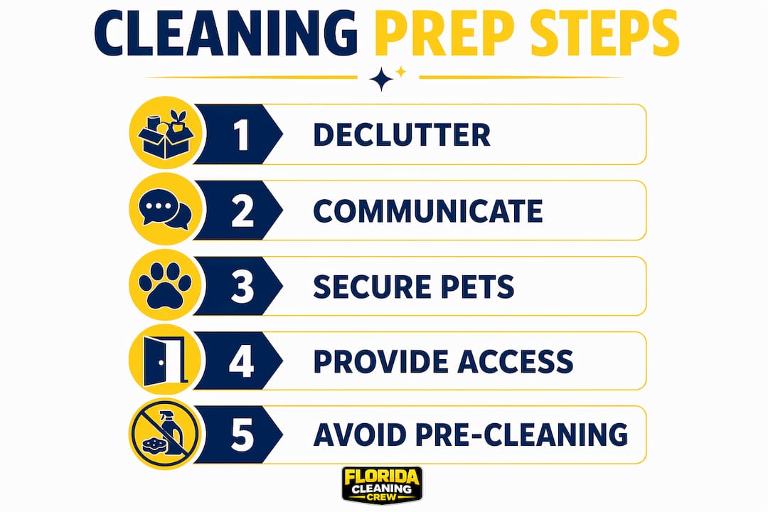 Infographic showing cleaning preparation steps