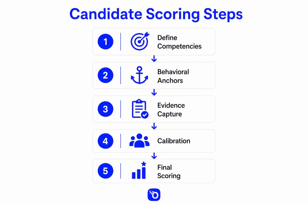 Infographic illustrating candidate scoring steps
