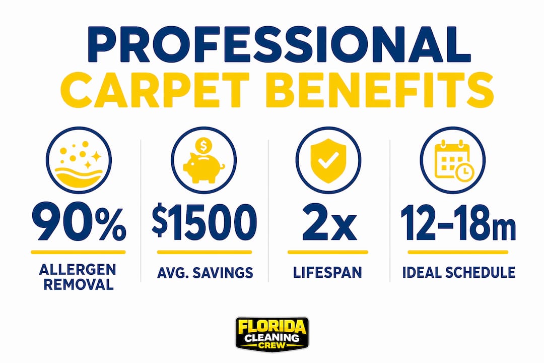Infographic showing key benefits of professional carpet cleaning
