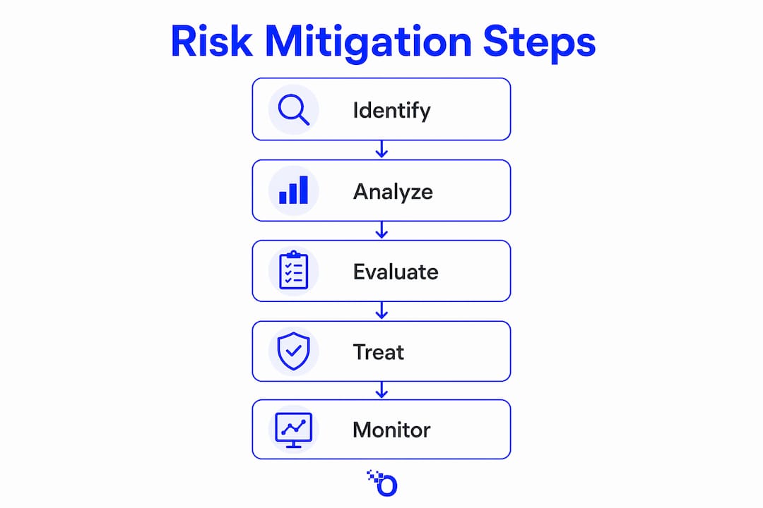 Infographic illustrating risk mitigation process steps