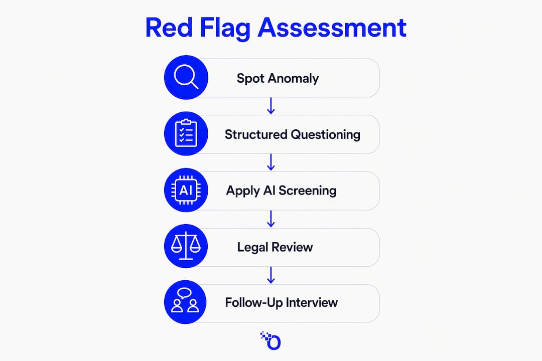 Infographic depicting red flag assessment steps