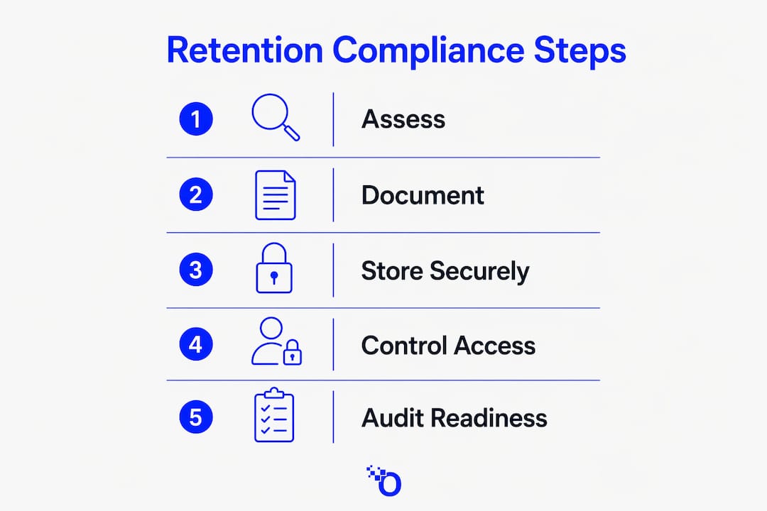 Infographic illustrating record retention compliance steps
