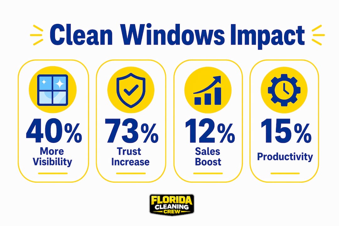 Infographic showing clean windows sales impact statistics