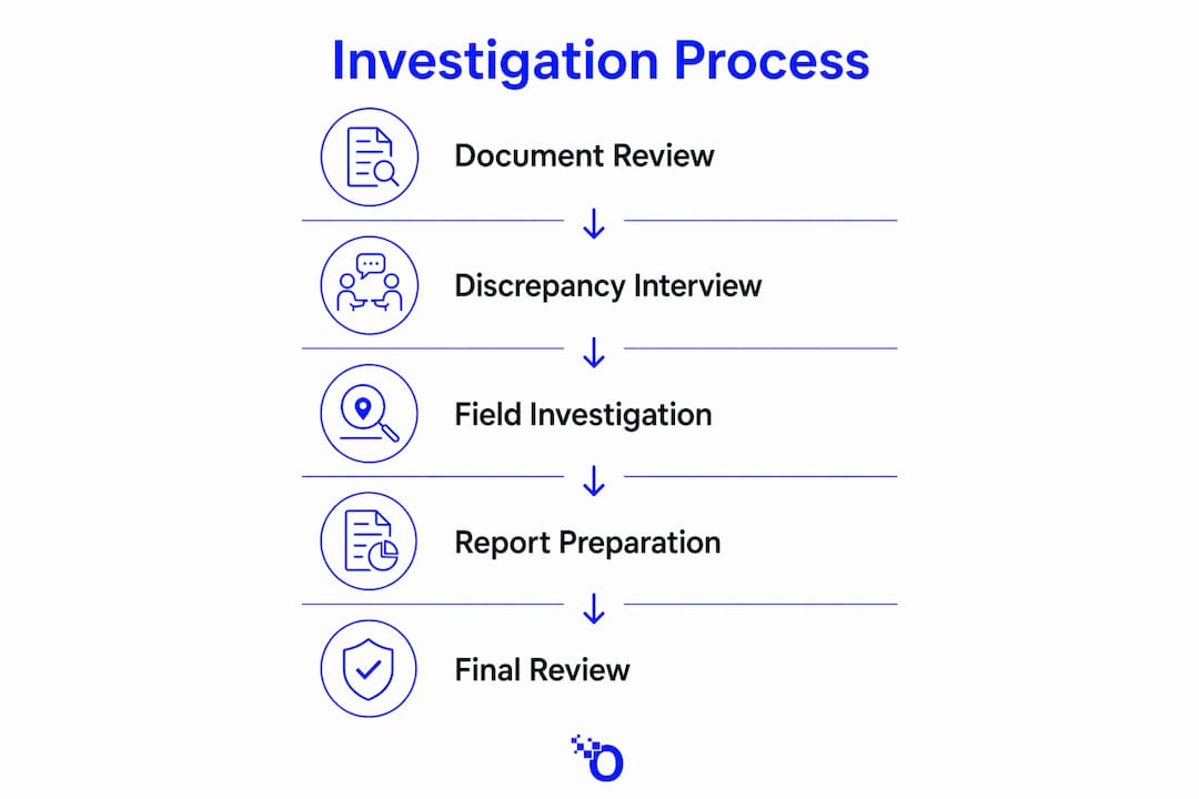 Infographic showing background investigation steps