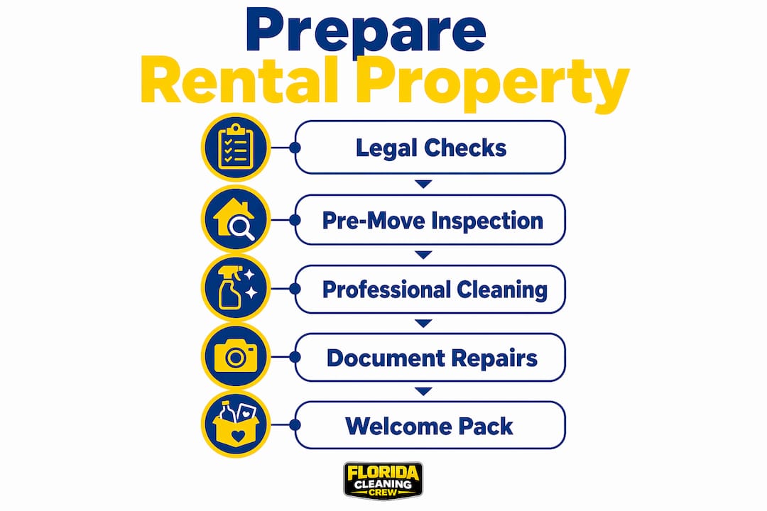 Infographic showing rental property preparation steps